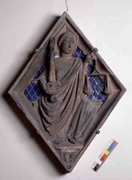 Justice, relief tile from the Campanile from Scuola pittorica italiana