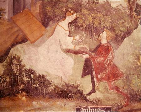 The Month of July, detail of a couple from Scuola pittorica italiana