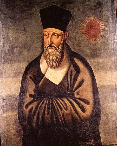 Portrait of Matteo Ricci (1552-1610) Italian missionary, founder of the Jesuit mission in China from Scuola pittorica italiana