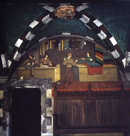 The Tailor's Shop (fresco) from Scuola pittorica italiana