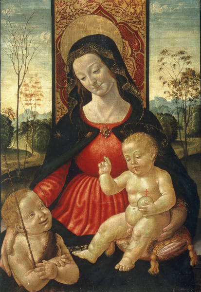 Ital.15.Jh., Maria mit Kind u.Johannes from Italienisch