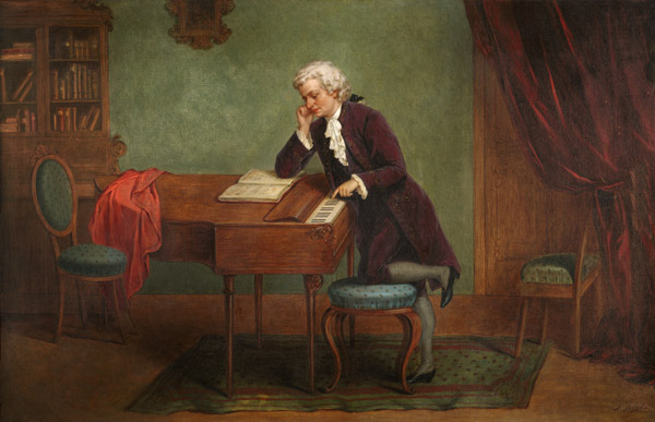 Mozart Composing from J. Büche
