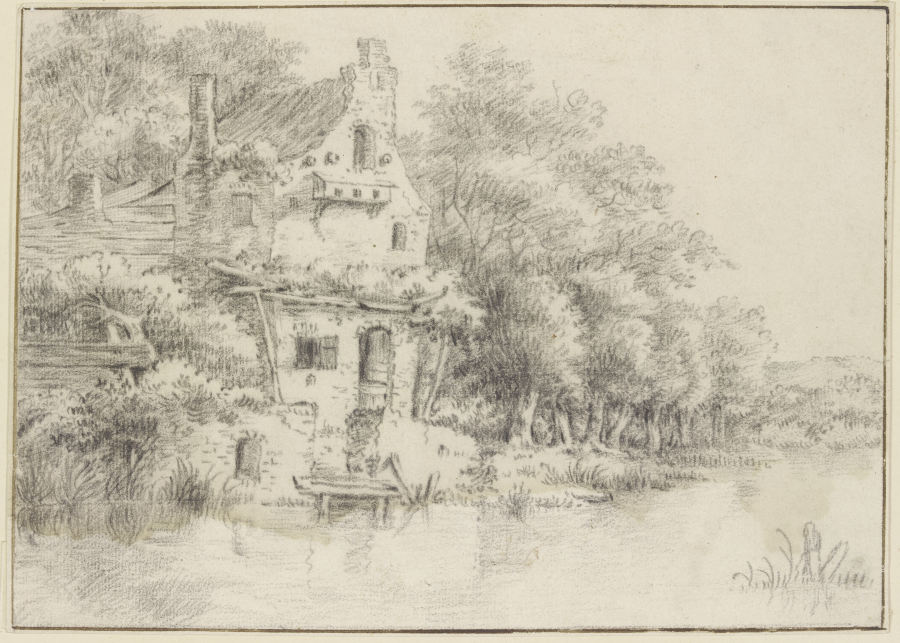 Am Wasser ein altes Haus unter Bäumen from Jacob Isaacksz. van Ruisdael