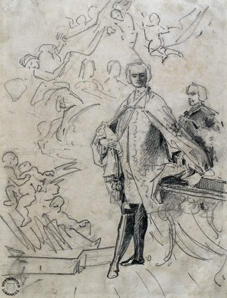 Sketch of Carlo Broschi 'il Farinelli' (1705-82) from Jacopo Amigoni