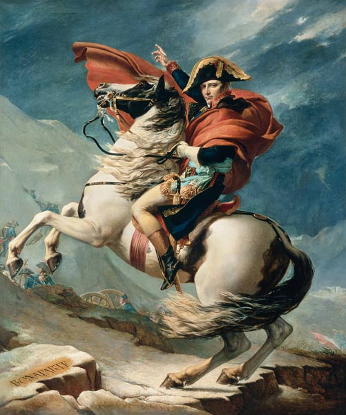 Napoleon überquert die Alpen am 20. Mai 1800 from Jacques Louis David
