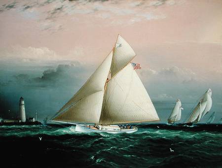 The Cutter Yacht 'Chiquita' in a race off Boston Light from James E. Buttersworth