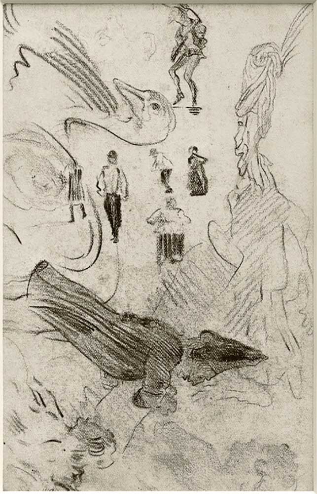 Silhouetten und groteske Figuren from James Ensor