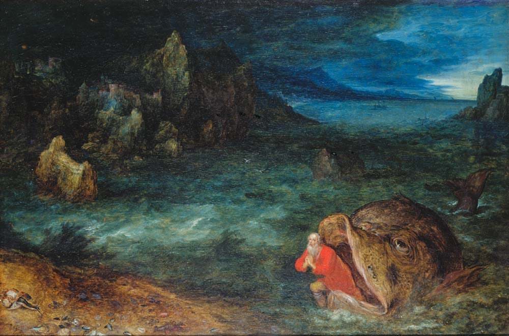 Jona entsteigt dem Walfisch. from Jan Brueghel d. Ä.
