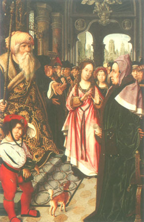 Die Disputation der hl. Katharina (Linker Flügel eines Triptychons) from Jan Provost