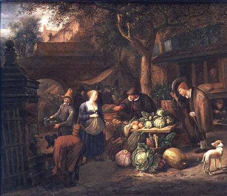 Market Scene (panel) from Jan Steen
