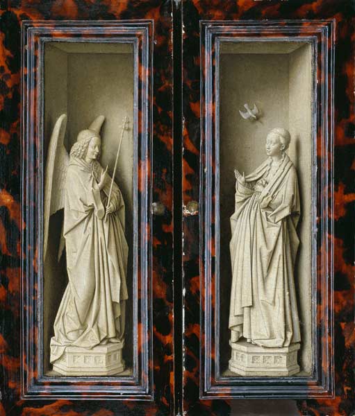 Flügelaltar : Linker und rechter Flügel aussen: Verkündigung Mariae from Jan van Eyck