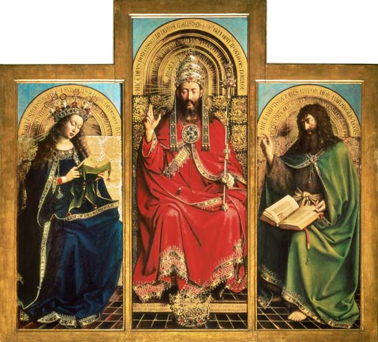 Genter Altar - Maria, Gottvater und Johannes der Täufer from Jan van Eyck