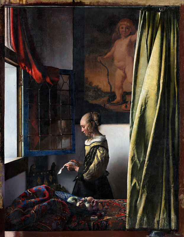 Brieflesendes Mädchen am offenen Fenster (Nach der Restaurierung) from Jan Vermeer van Delft