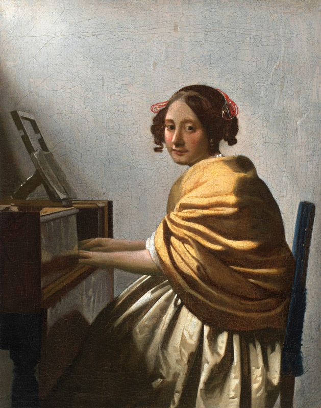 A Young Woman seated at a Virginal from Jan Vermeer van Delft