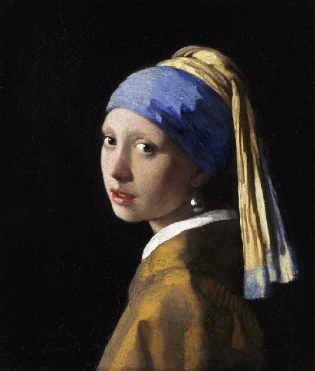 Das Mädchen mit der Perle - Versandfertiges Ölgemälde auf Keilrahmen (40x47cm) - Jan Vermeer van Delft