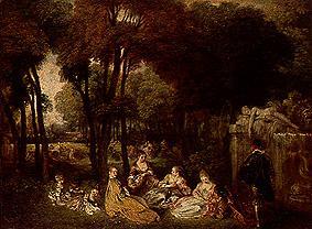 Ländliches Treffen neben einem Brunnen (Les Champs Elysees) from Jean-Antoine Watteau