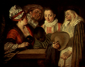 Schauspieler der französischen Komödie, from Jean-Antoine Watteau