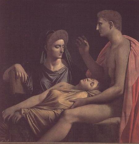 Virgil 70-19 BC) Reading the 'Aeneid' to Livia, Octavia and Augustus from Jean Auguste Dominique Ingres