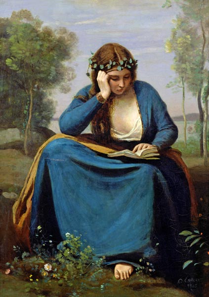 The Reader Crowned with Flowers, or Virgil's Muse from Jean-Babtiste-Camille Corot