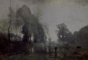 Im Morgennebel am Teich von Ville-d'Avray. from Jean-Babtiste-Camille Corot
