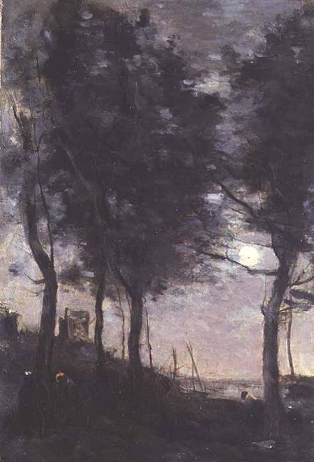 Moonlight by the sea from Jean-Babtiste-Camille Corot