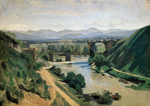 Brücke von Narni, Augustusbrücke über die Nera from Jean-Babtiste-Camille Corot