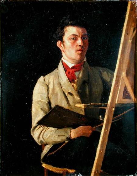 Self Portrait, Sitting next to an Easel from Jean-Babtiste-Camille Corot