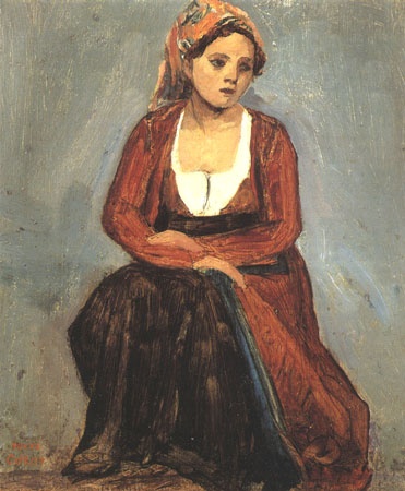 Sitzende Italienerin from Jean-Babtiste-Camille Corot