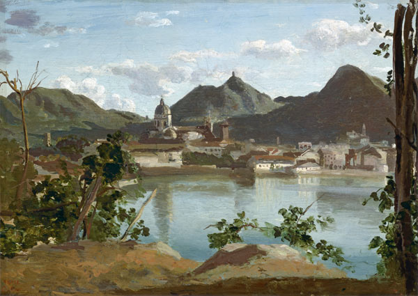 The Town and Lake Como from Jean-Babtiste-Camille Corot