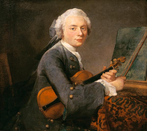 Bildnis des Charles Godefroy mit Violine from Jean-Baptiste Siméon Chardin