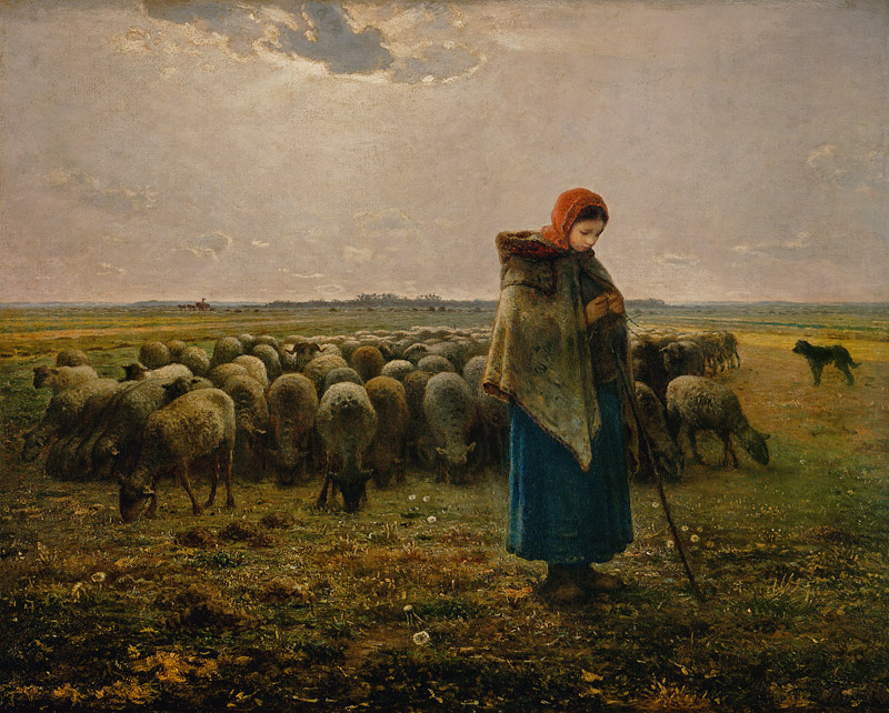 Schafhirtin mit Herde (La grande Bergère) from Jean-François Millet