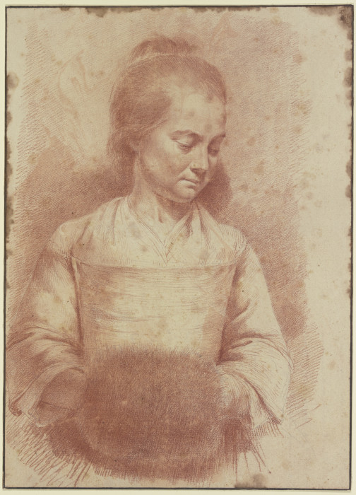 Halbfigur einer jungen Frau mit einem Muff from Jean Jacques de Boissieu