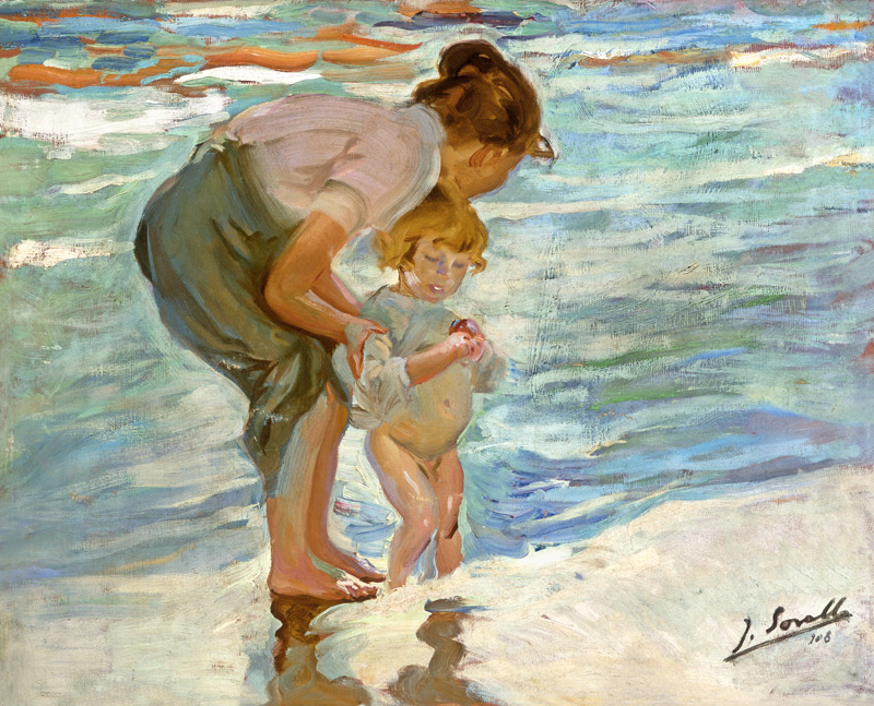 Mutter und Kind am Strand. from Joaquin Sorolla