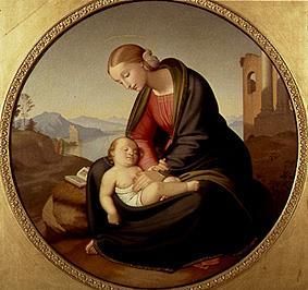 Maria mit dem schlafenden Jesuskind. from Johann Friedrich Overbeck