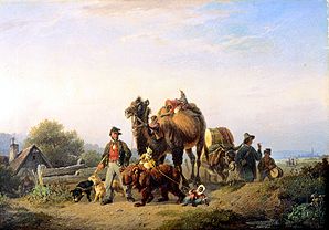 Fahrendes Volk mit Kamel, Äffchen und Tanzbär from Johann Friedrich Voltz