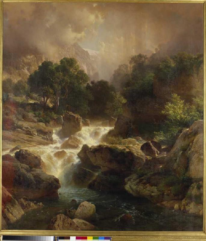 Landschaft mit Wasserfall from Johann Gottfried Steffan