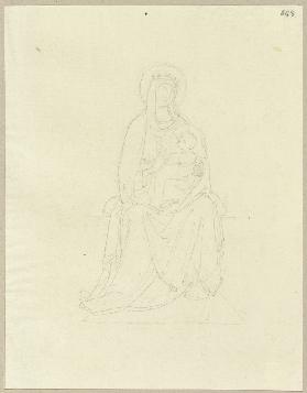 Maria mit Jesuskind, nach einem Fresko in SantAgostino in San Gimignano, von Ramboux unter einer Kal