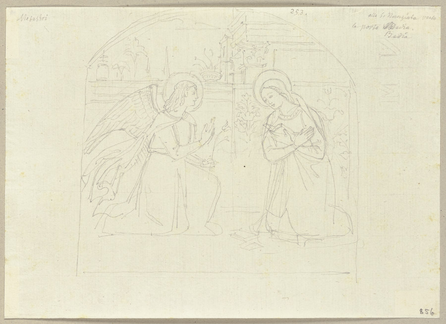 Verkündigung, nach einem Werk von Pierantonio Mezzastris über einem Klostertor in Foligno from Johann Ramboux