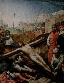 Christus wird ans Kreuz genagelt. from Johann von Flandern