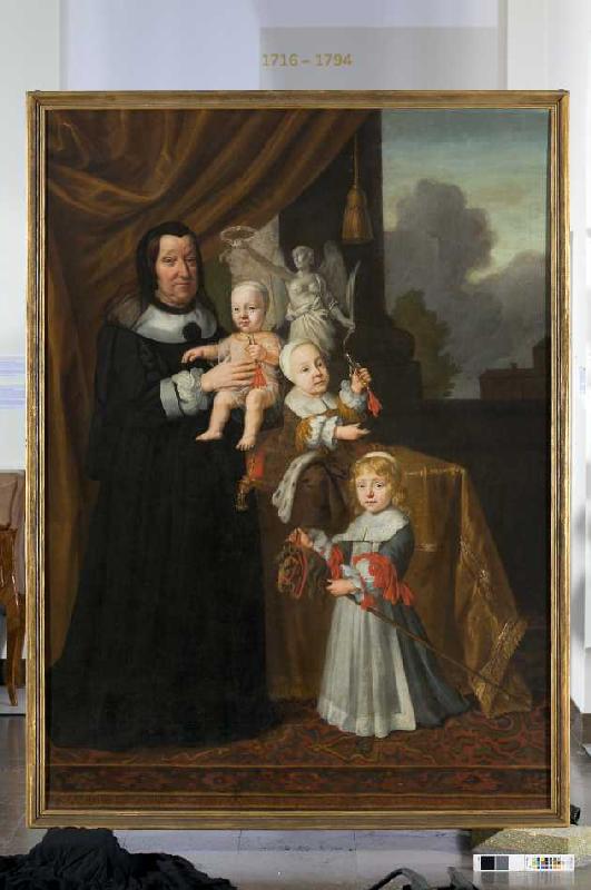 Sophie Eleonore von Sachsen, Landgräfin von Hessen-Darmstadt, als Witwe mit ihren Enkelsöhnen from Johann d. J. Spilberg