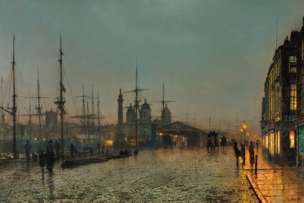 Die Hull-Docks bei Nacht. from John Atkinson Grimshaw