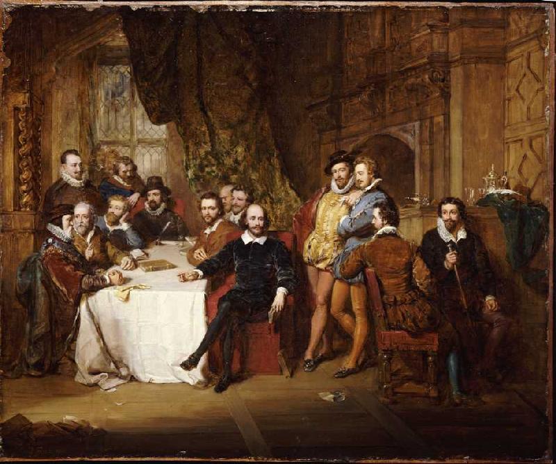 William Shakespeare und seine Freunde im Gasthaus Mermaid. from John Faed