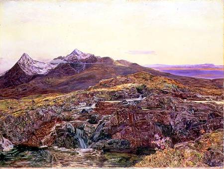 Cuillin Ridge, Skye from Sligechan from John William Inchbold