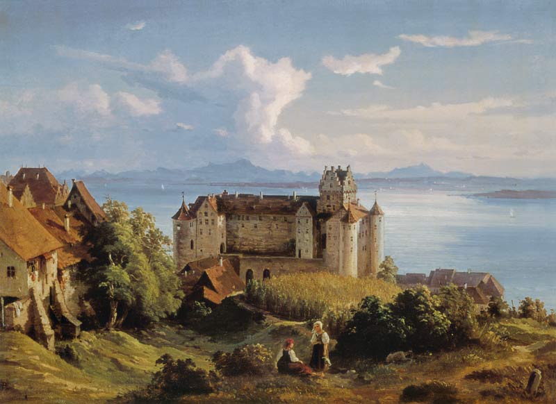 Blick über das Schloss Meersburg auf den Bodensee und die schweizer Berge from Josef Moosbrugger