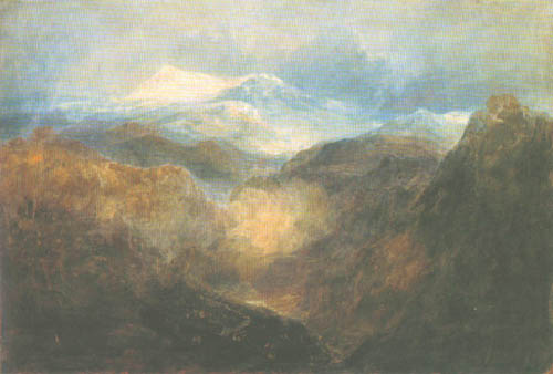 Waliser Berge mit einer Armee auf dem Marsch from William Turner