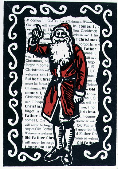 Old Father Christmas, 1996 (linocut on paper)  from Karen  Cater
