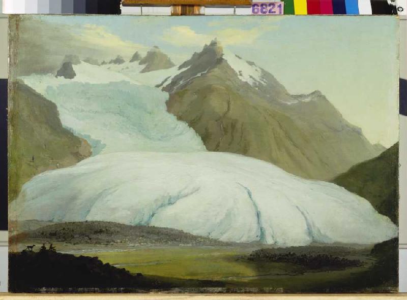Der Rhonegletscher von der Talsole oberhalb Gletsch from Kaspar Wolf