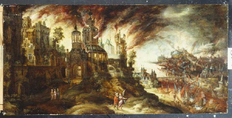 Die Zerstörung von Sodom und Gomorrha. from Kerstiaen de Coninck (Nachfolger)