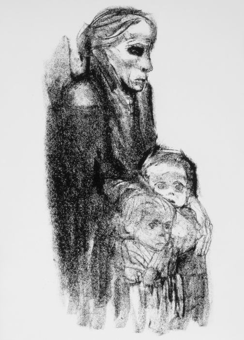 Drawing of Mother with Children from Kollwitz Käthe