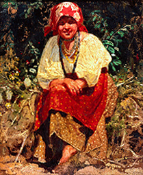 Junges Mädchen aus Weissrussland (Studie zum Gemälde 'Anushka') from Konstantin Apollonowitsch Sawizki